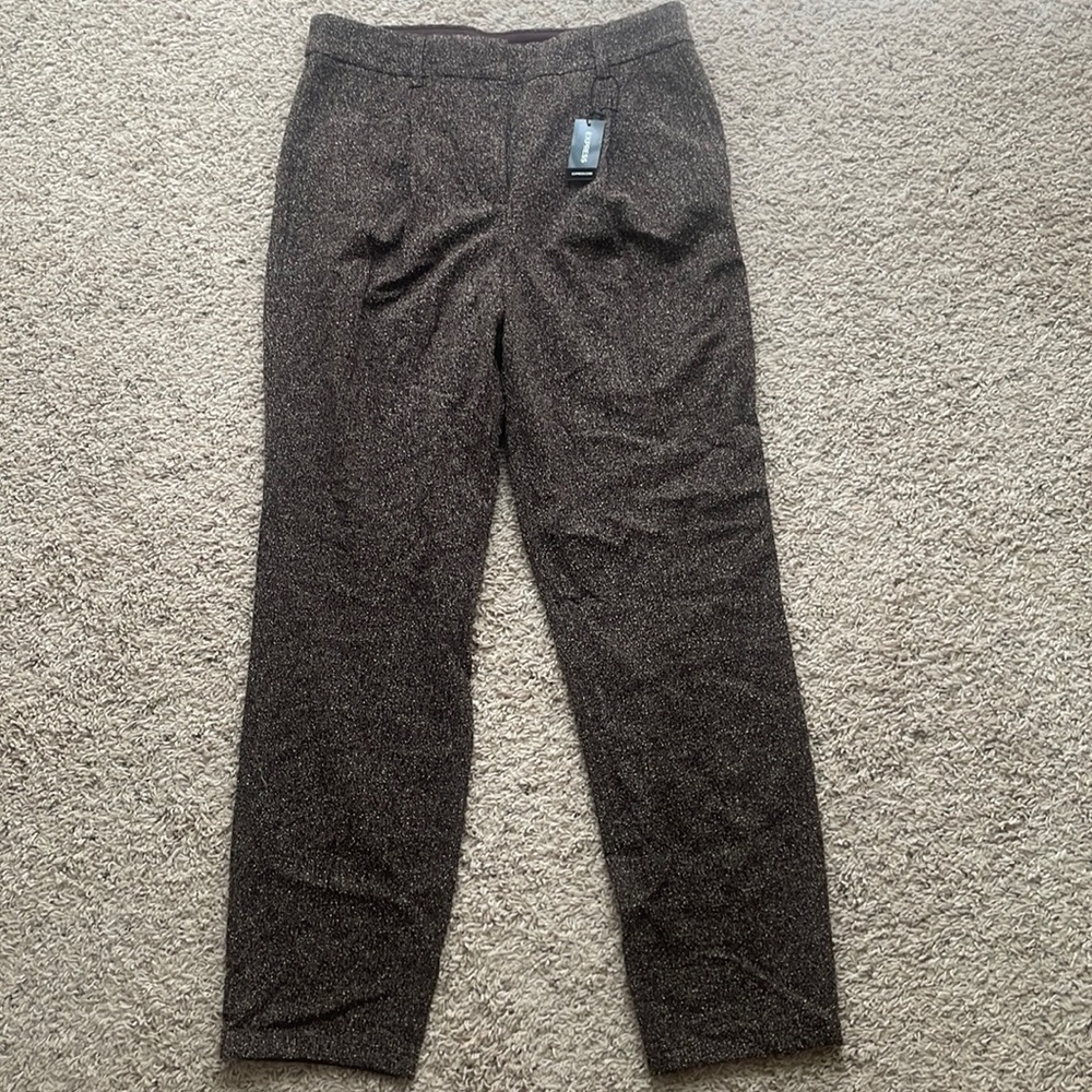 Maroon Fall Express Ankle mid-rise dress pants